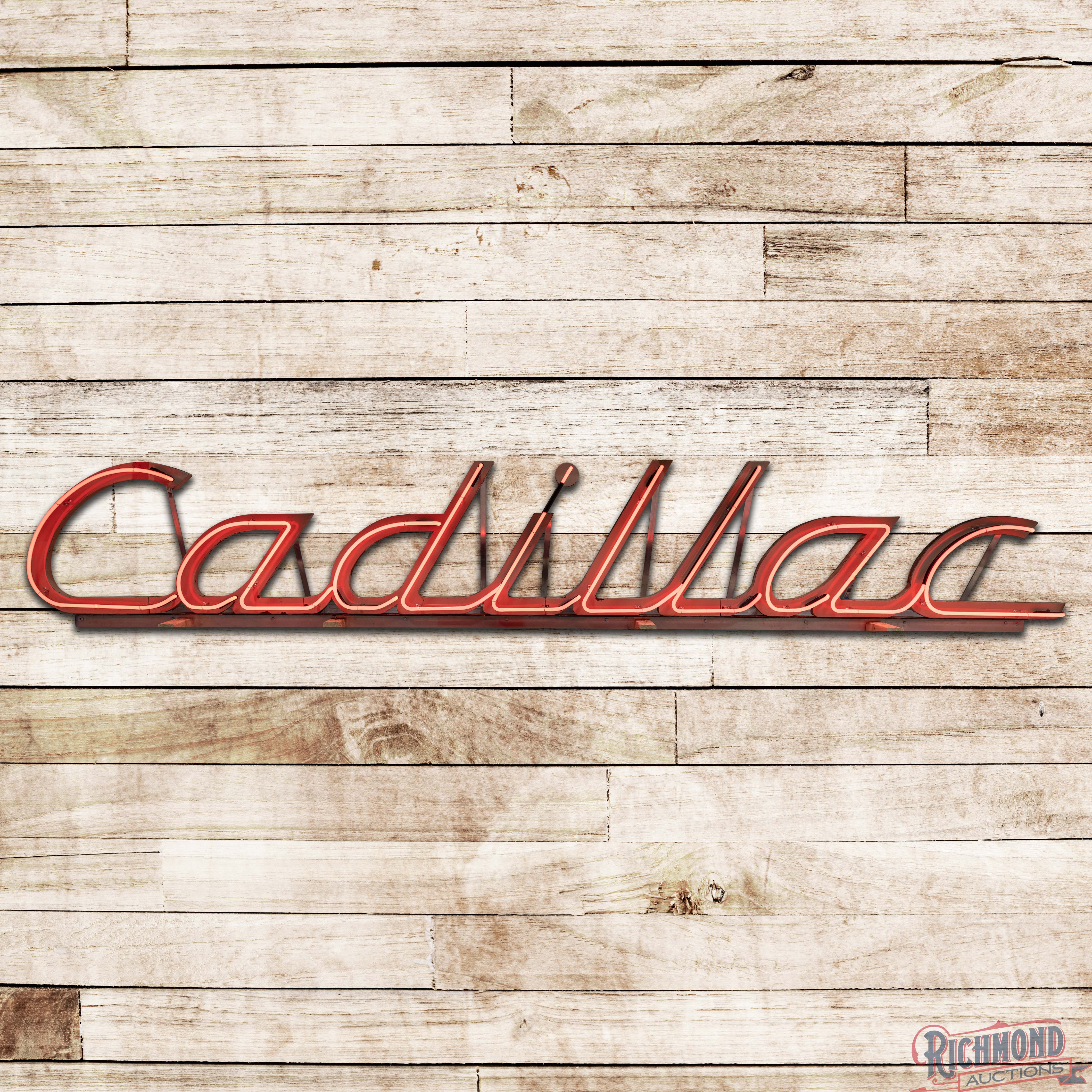 Cadillac Automobiles 13' 3D Single Sided Porcelain Neon Script ...