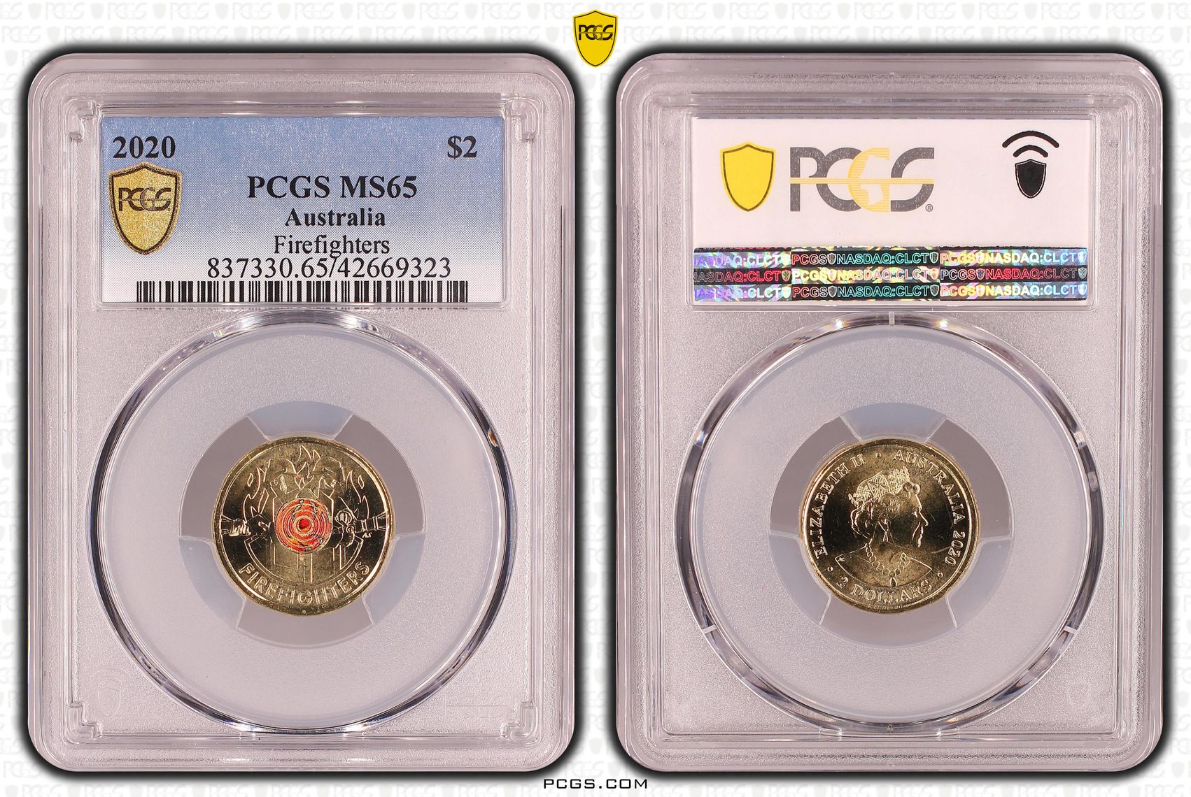 Firefighters Colorized, Two Dollar, 2020, PCGS MS65