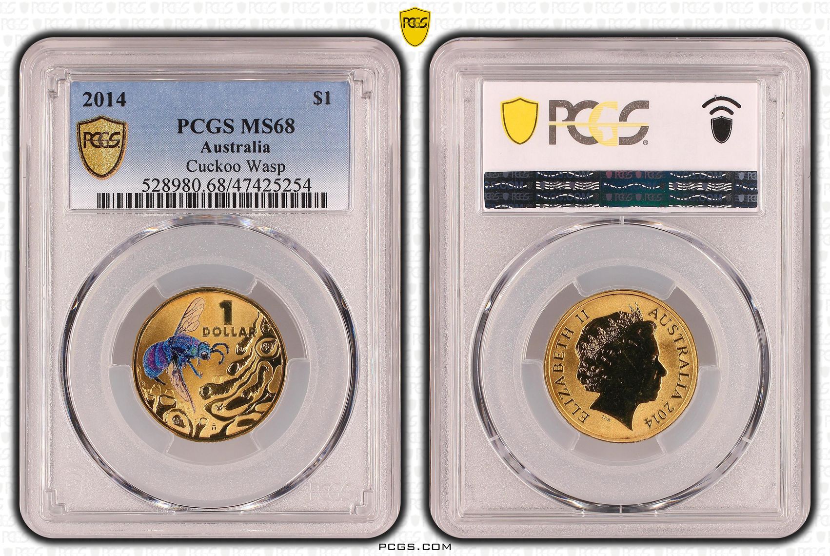 Cuckoo Wasp, One Dollar, 2014, PCGS MS 68