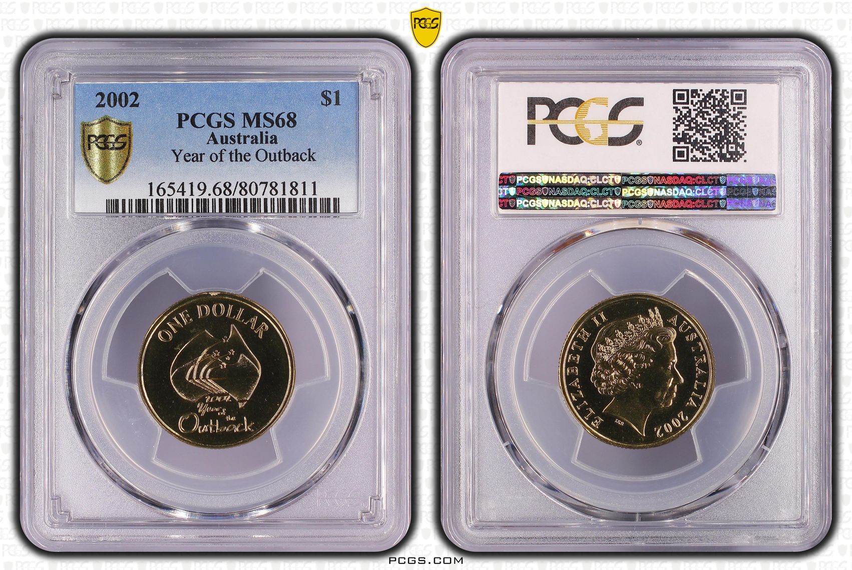 Elizabeth II, Year of the Outback, One Dollar, 2002, PCGS MS68