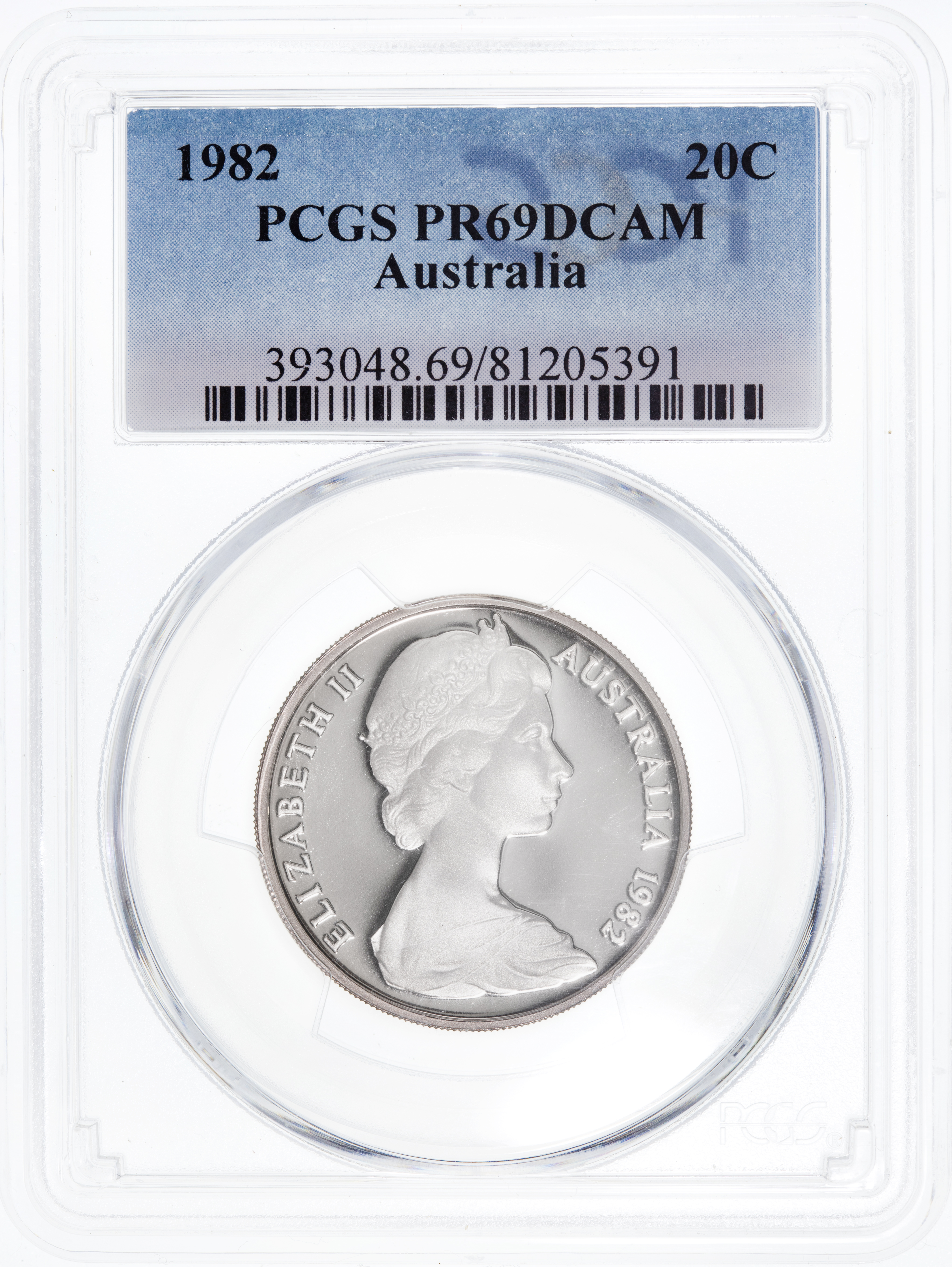 Twenty Cent, 1982, PCGS PR69DCAM