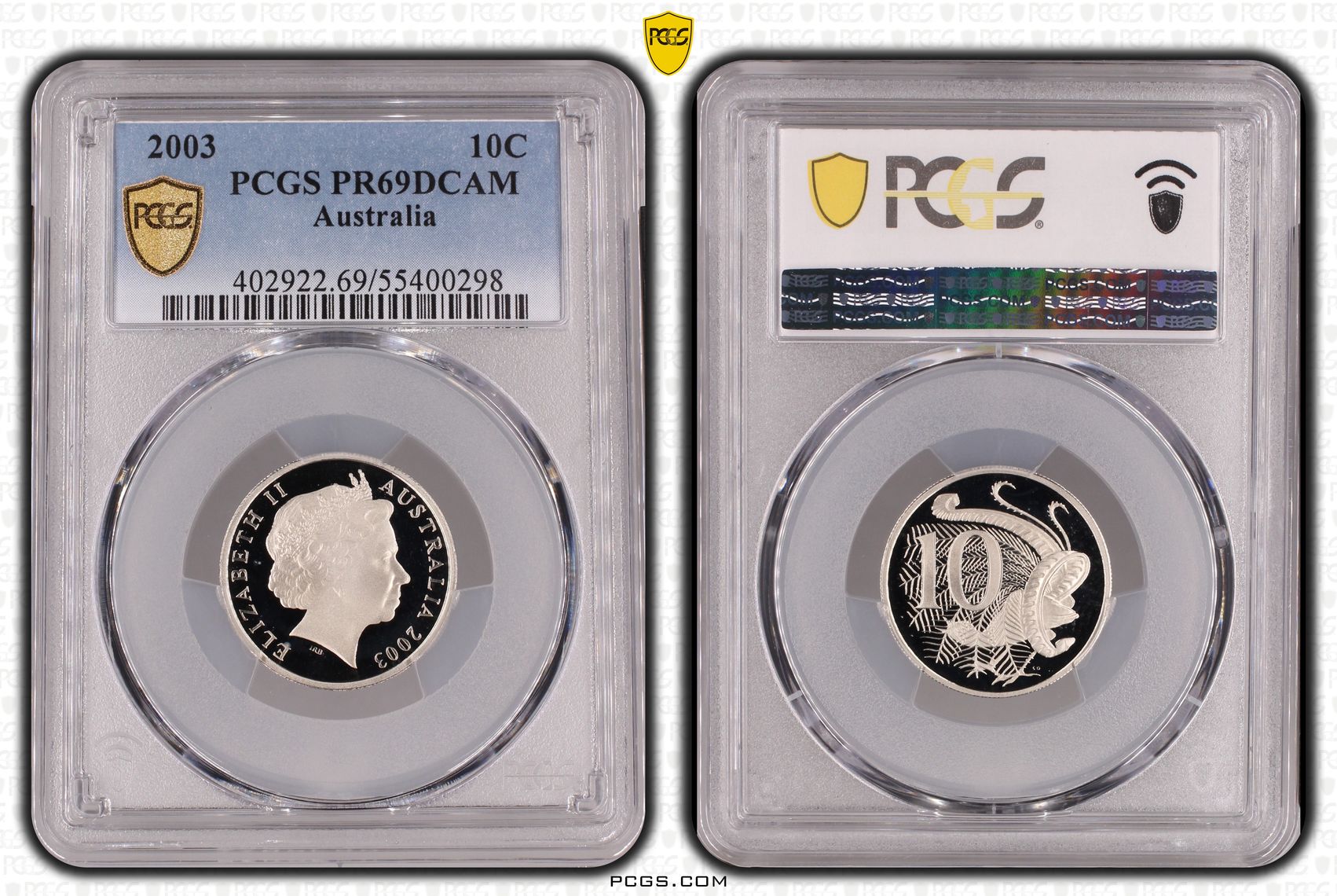 Ten Cent, 2003, Pcgs Pr69dcam
