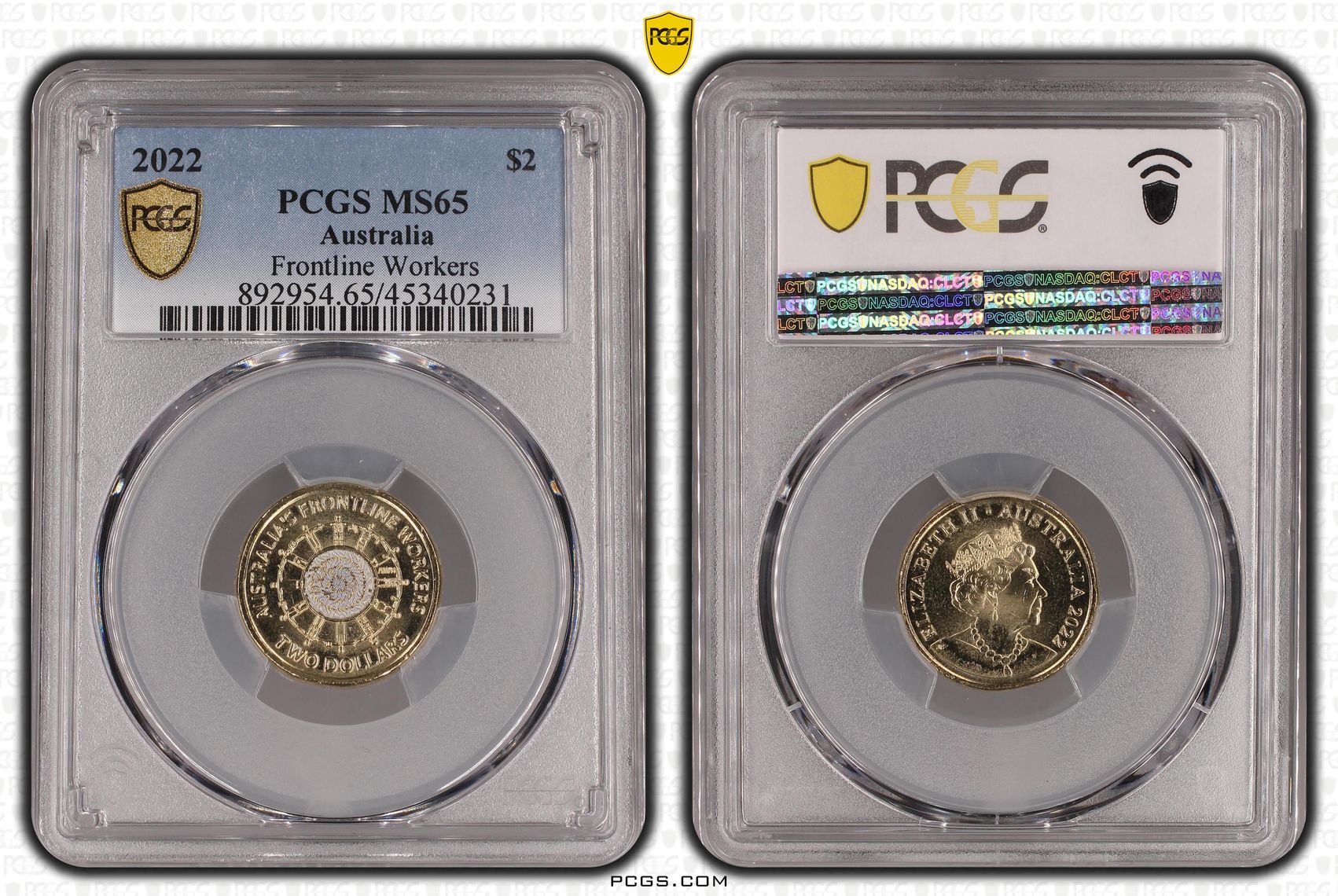 Frontline Workers Colourised, Two Dollar, 2022, PCGS MS65