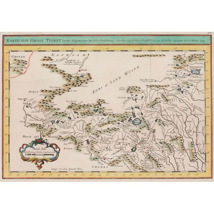 Jacques-Nicolas Bellin | Karte von Gross Thibet zu der Allgemeinen Reisebeschreibung…