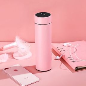 500ml Smart Thermos Water Bottle and Coffee Flask with Temperature Display Pink |