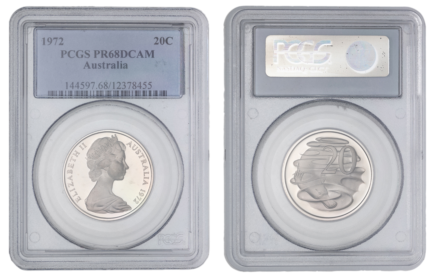 Elizabeth II, Twenty Cent, 1972, PCGS PR68DCAM