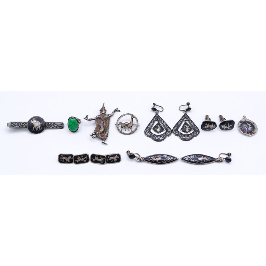 Box Assorted Siam Sterling Jewelry - 83 Grams TW