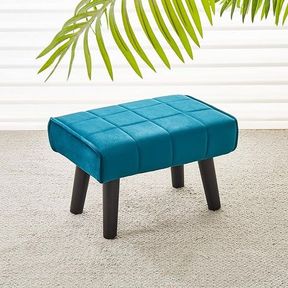 Betty Small Foot Stool Ottoman/ Modern Accent Step Stool Seat Blue | INCOMPLETE