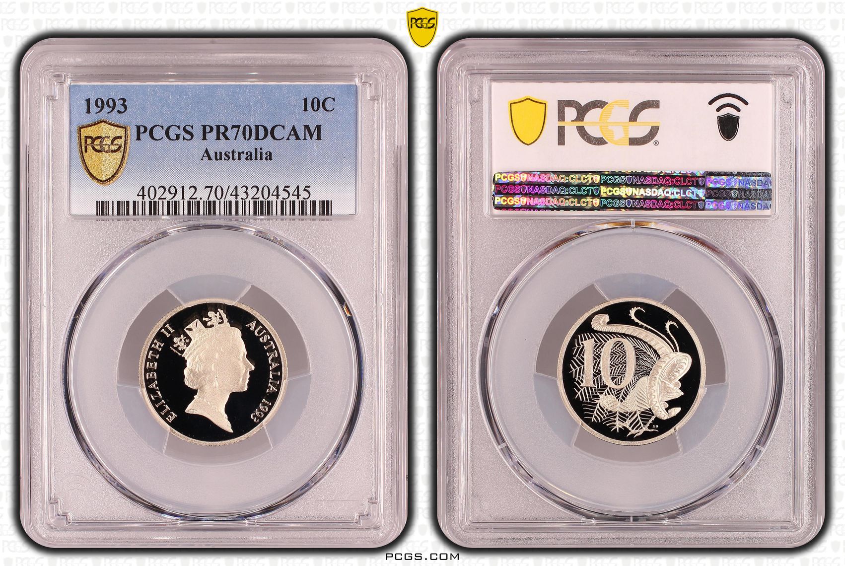 1993 Australia Ten Cent, 10c PCGS - PR70DCAM POP 28/0 -545