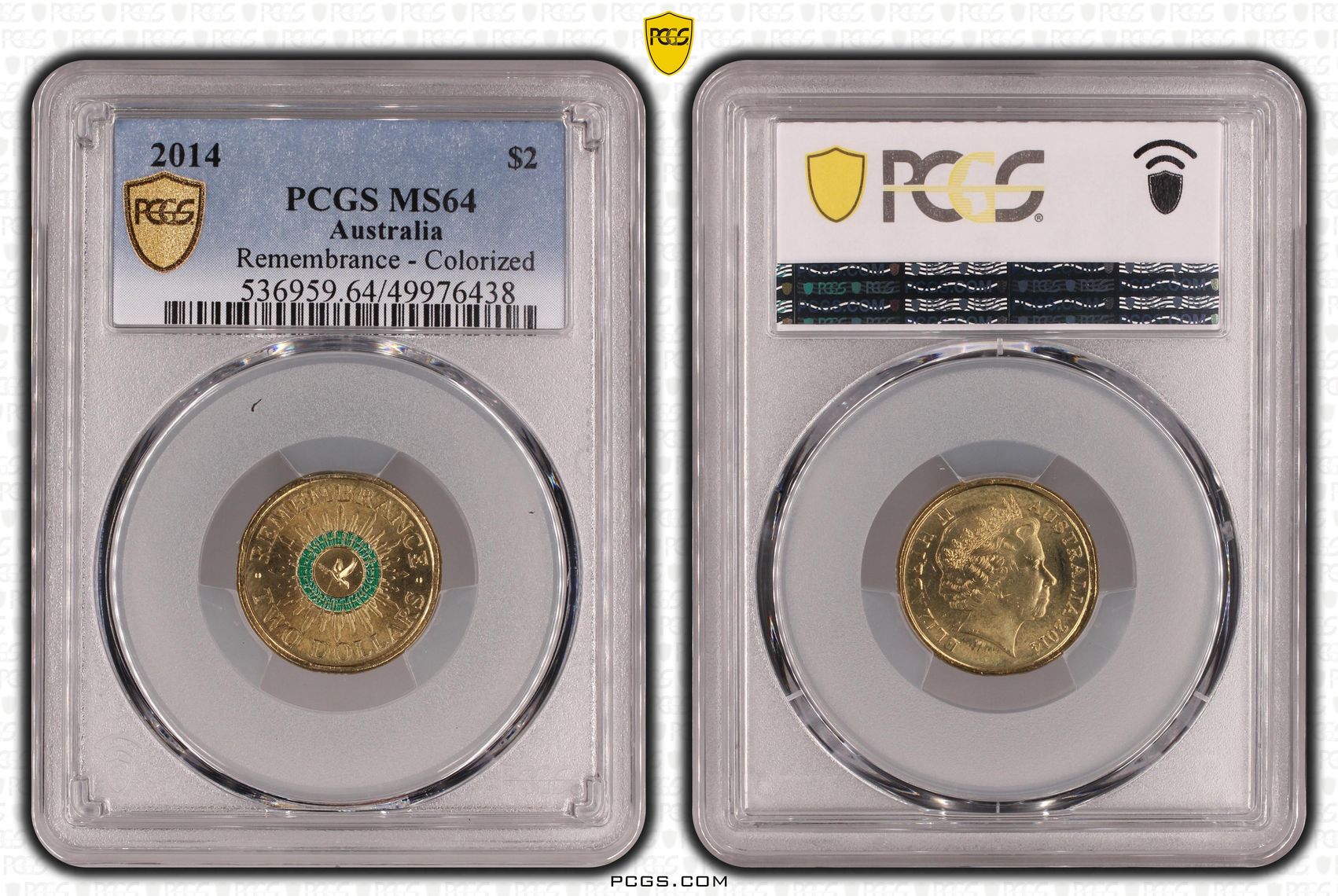 Remembrance - Colorized, Two Dollar, 2014, PCGS MS64