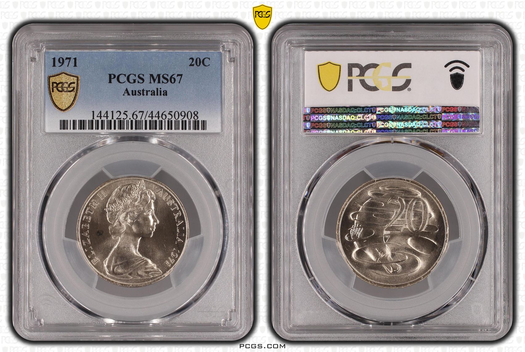 Twenty Cent, 1971, PCGS MS67