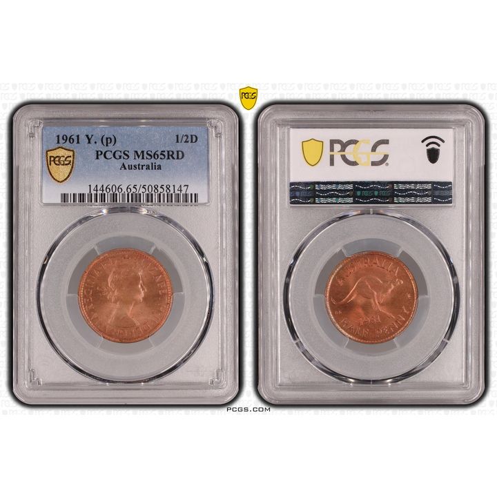 Half Penny, 1961 Y. (p), PCGS MS65RD