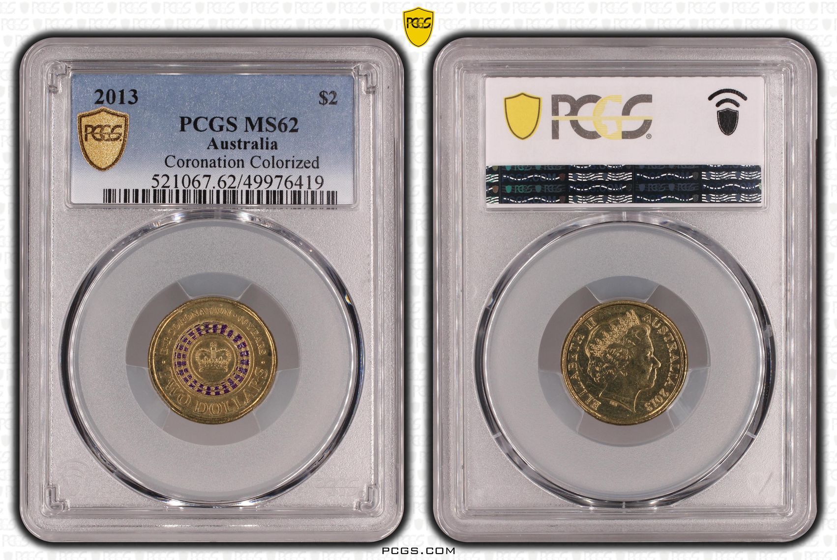 Coronation Colorized , Two Dollar, 2013, PCGS MS62