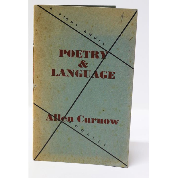 CURNOW, ALLEN, Poetry and Language