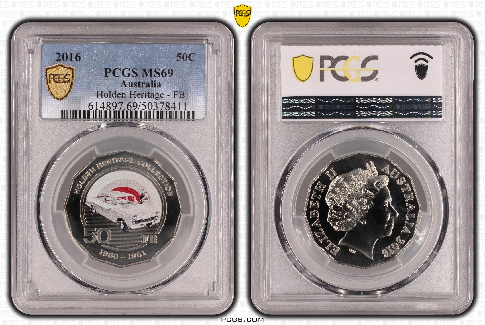 Holden Heritage - FB , Fifty Cent, 2016, PCGS MS69