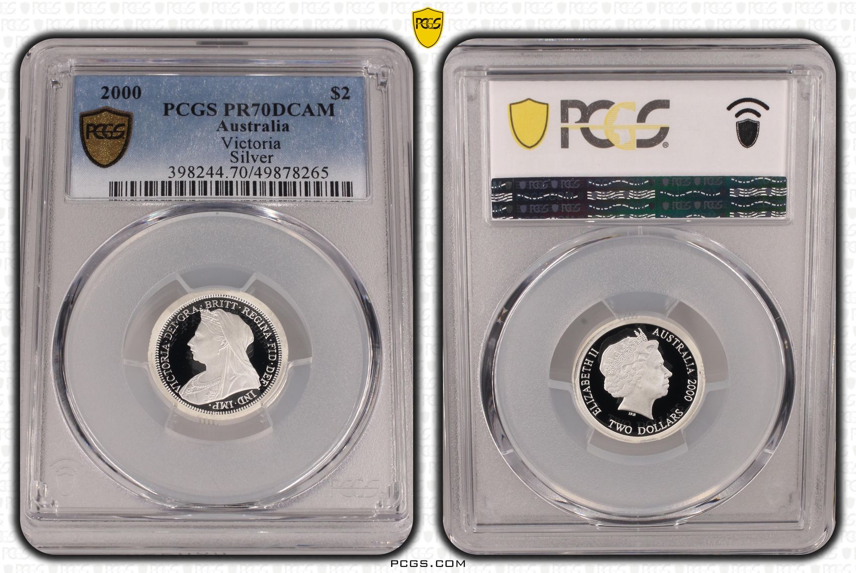 Victoria POP 46/0, Two Dollar, 2000, PCGS PR70DCAM