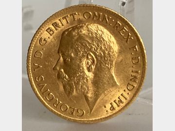 1912 GEORGE V LONDON MINT GOLD HALF SOVEREIGN