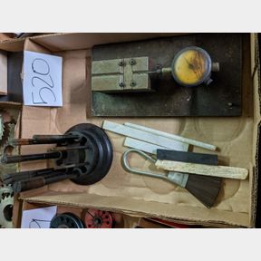 Dail indicator on base and Copper head Lap tools