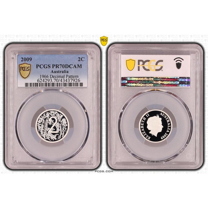Elizabeth II, Silver, 1966 Decimal Pattern, Two Cent, PR70DCAM , 2009 PCGS POP - 1/0