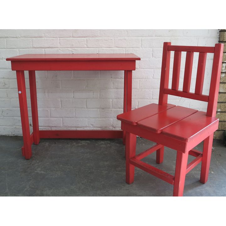 PAINTED CHILDS DESK AND CHAIR