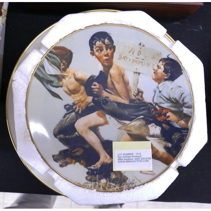 5pc Gorham Rockwell Collector Plates