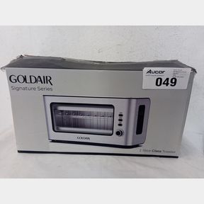 GOLDAIR 2 SLICE STAINLESS STEEL TOASTER WITH GLASS WINDOW - GTT-2000