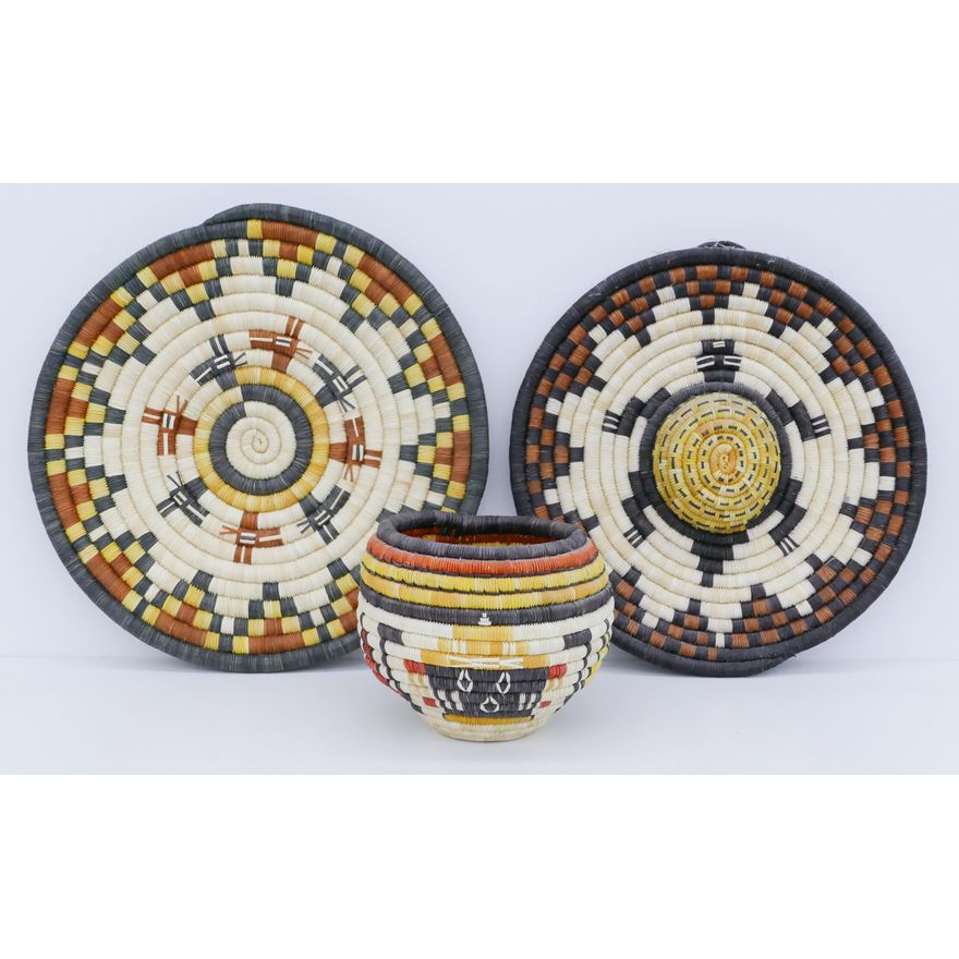 3pc Contemporary Hopi Indian Baskets