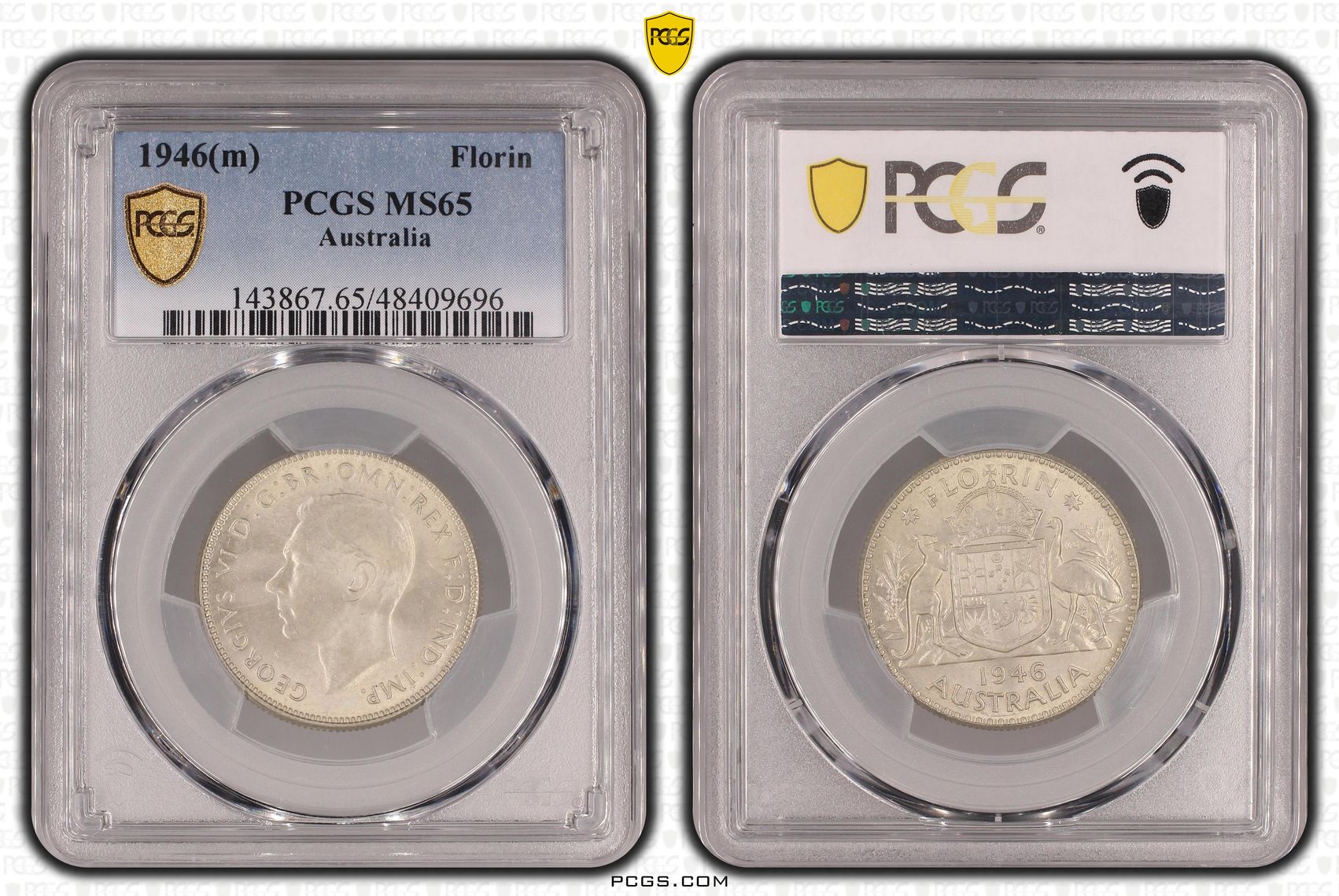 George VI, Florin, 1946(m), PCGS MS65