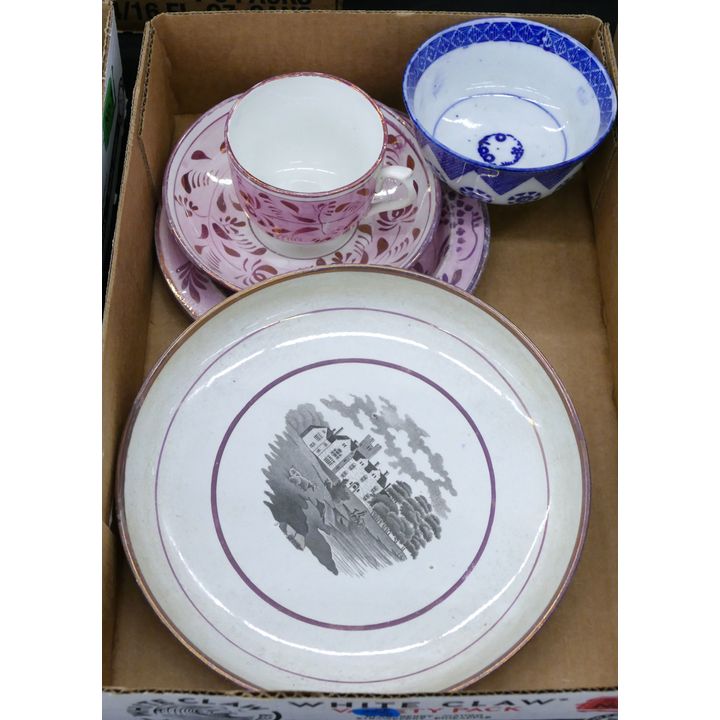 Box Antique Pink Luster Dishes