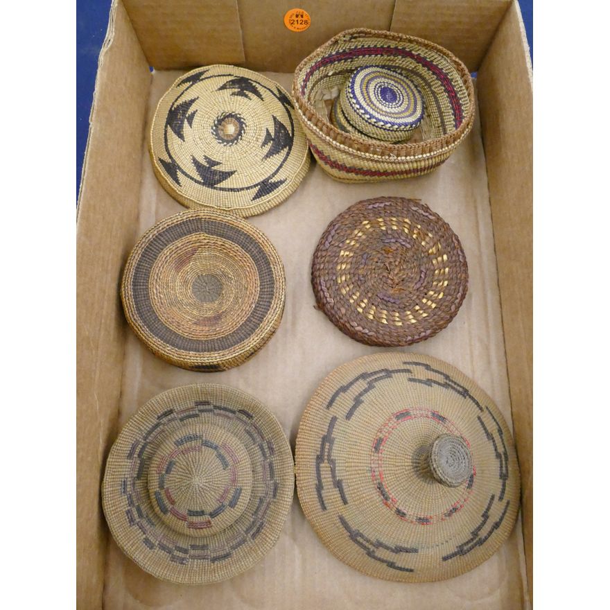 Box Old Indian Basket Lids