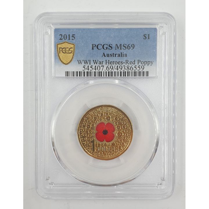 War Heroes Red Poppy $1 Coin - MS69