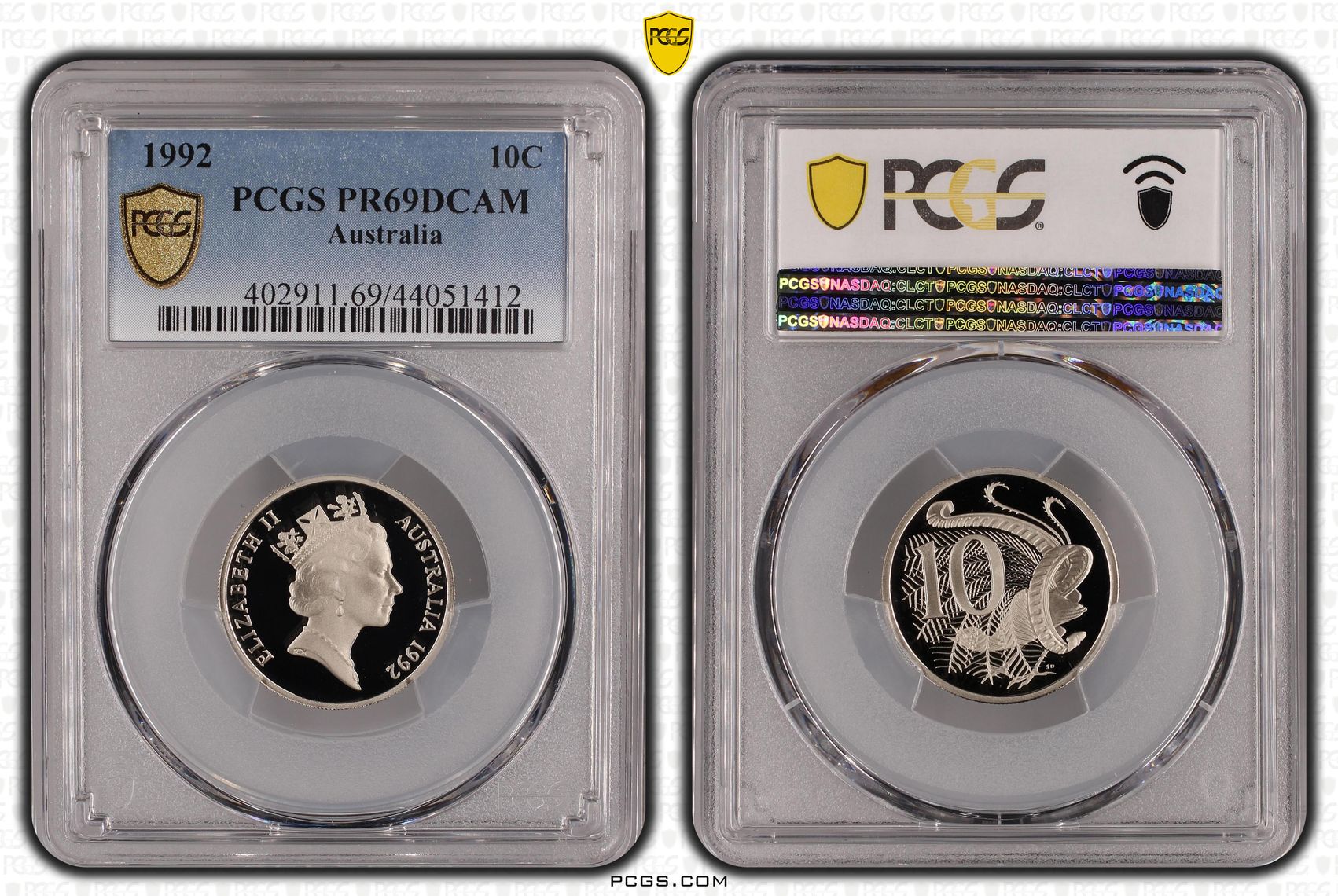 Ten Cent, 1992, Pcgs Pr69dcam