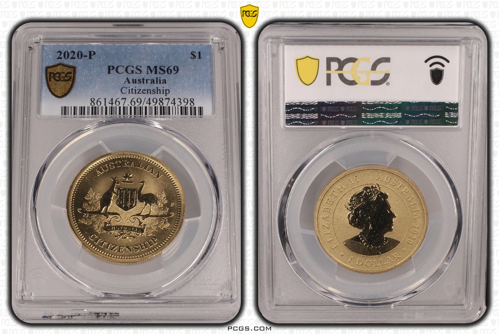 Citizenship POP 4/0, One Dollar, 2020-P, PCGS MS69