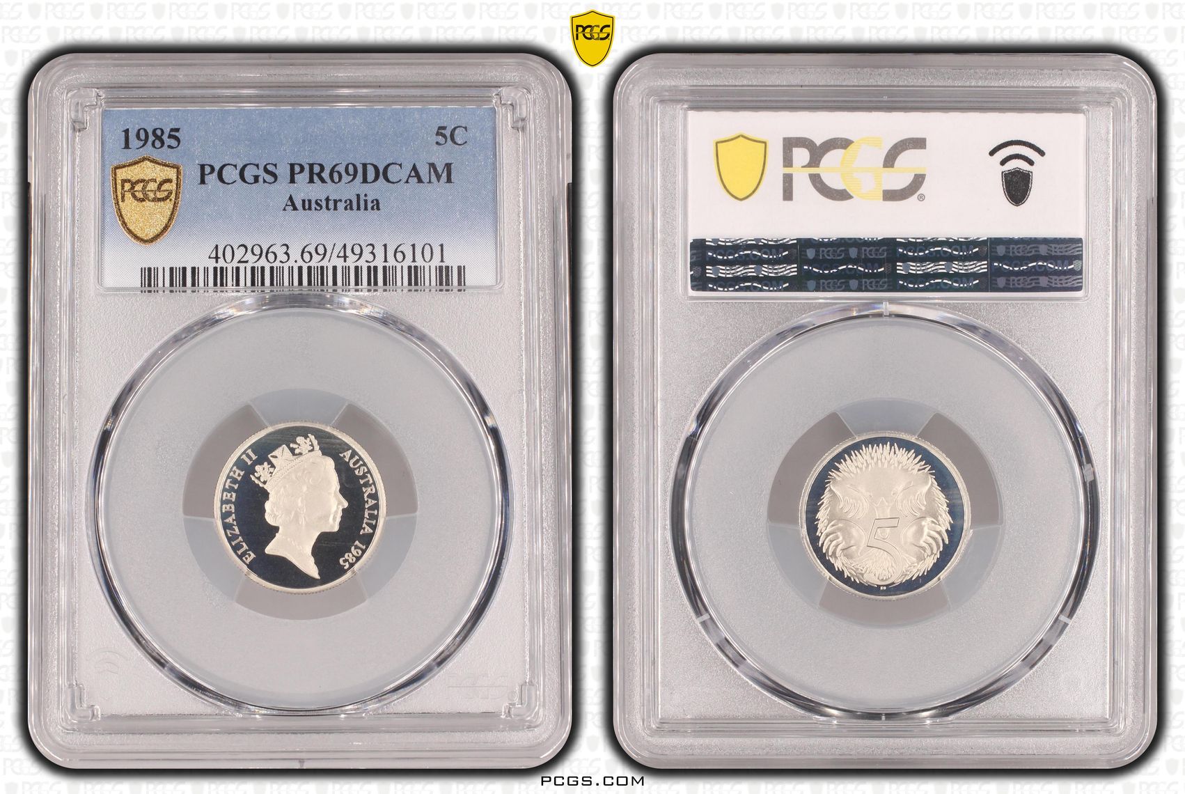 Elizabeth II, , Five Cent, 1985, PCGS PR69DCAM