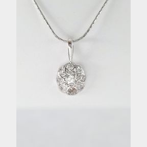 18CTWHITE GOLD PENDANT WITH 0.450CT DIAMONDS - 51929/3618