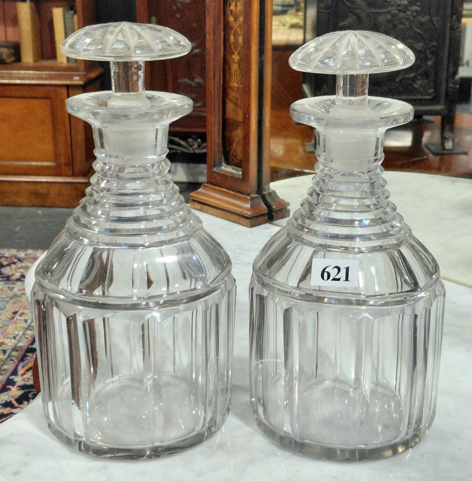 GEORGIAN RING-NECK DECANTERS