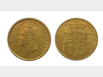1827 GEORGE IV BARE HEAD SOVEREIGN