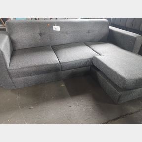 Grey Woven Universal 3 Seater with Ottoman Couch Set
