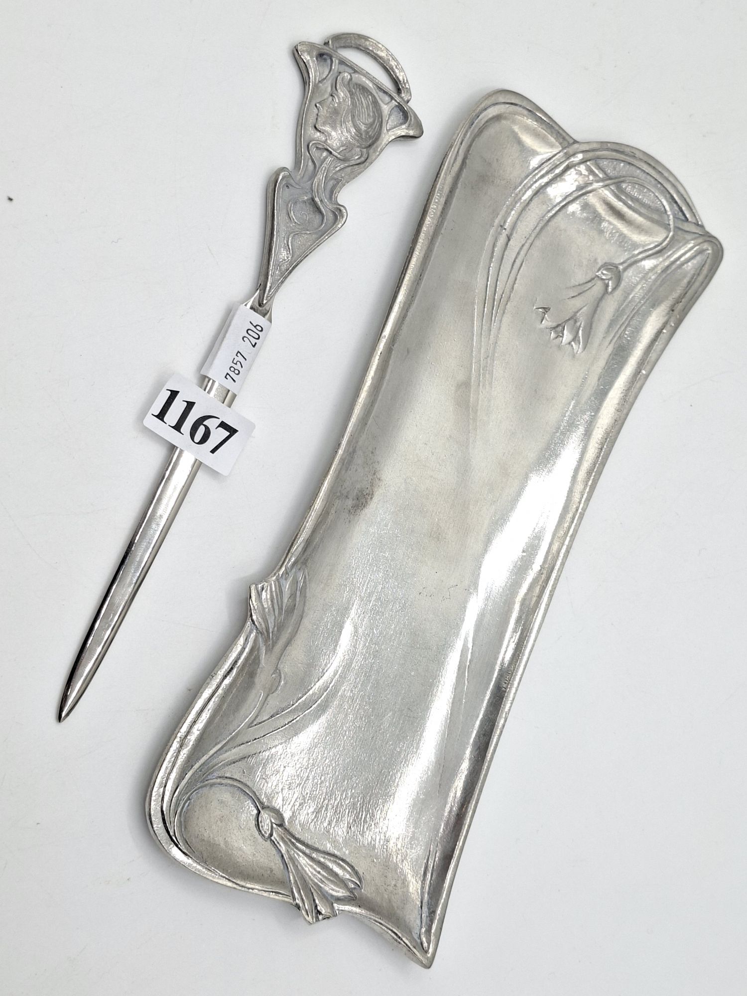 Europe Pewter Tray And Letter Opener