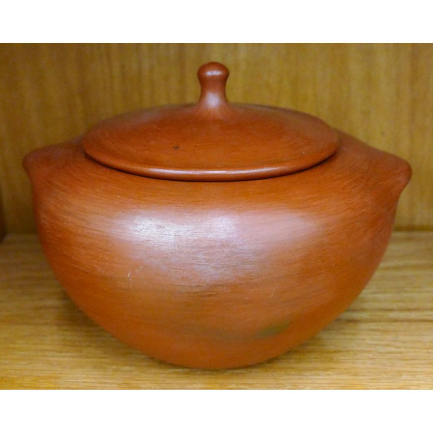 Lorena La Candelaria Redware Covered Pot 8.5''