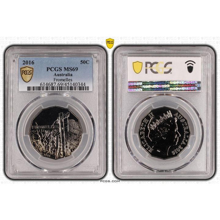 2016 Australia Fifty Cent, 50c Fromelles PCGS - MS69 POP 9/0 -344