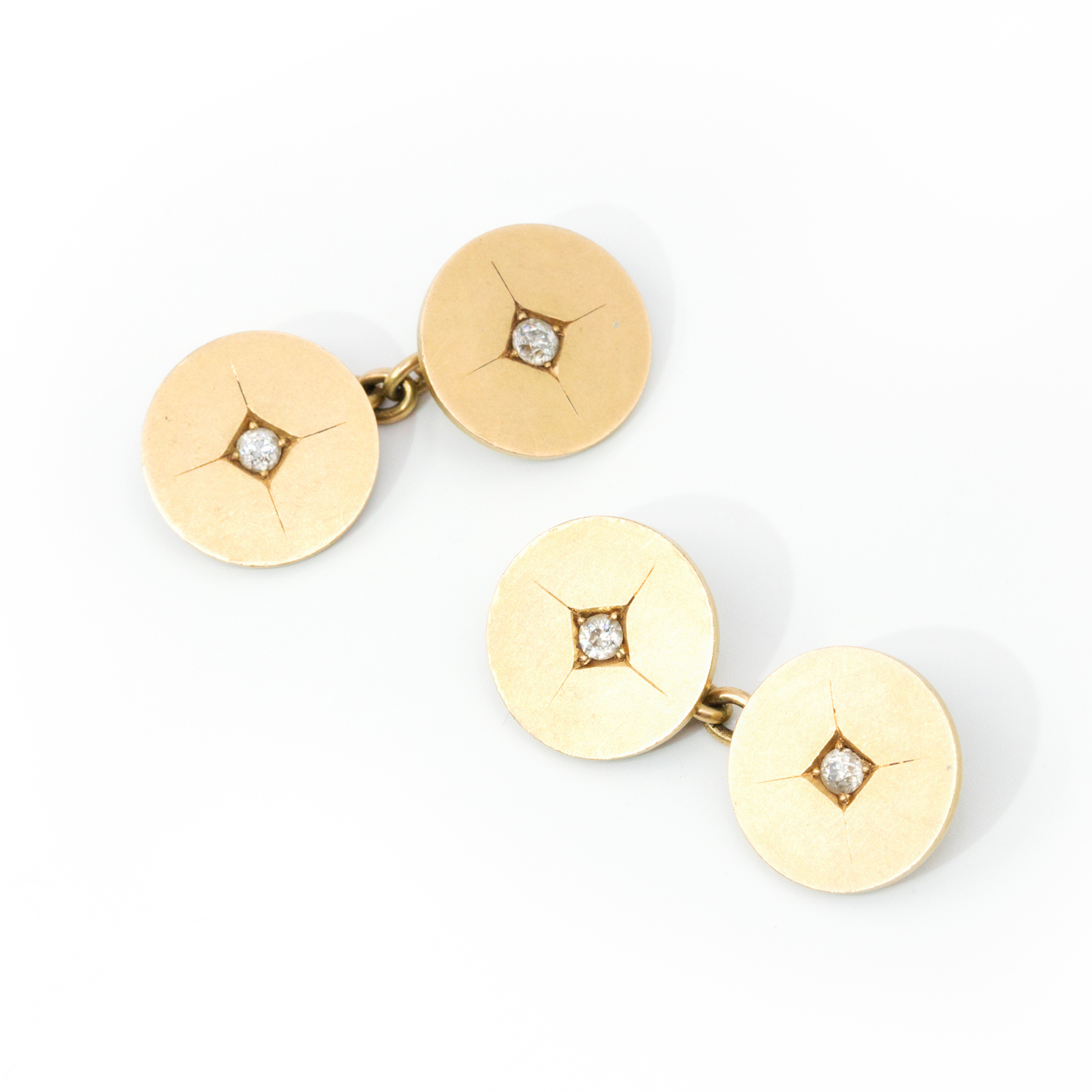 Antique Old Cut Diamond 18ct Gold Cufflinks