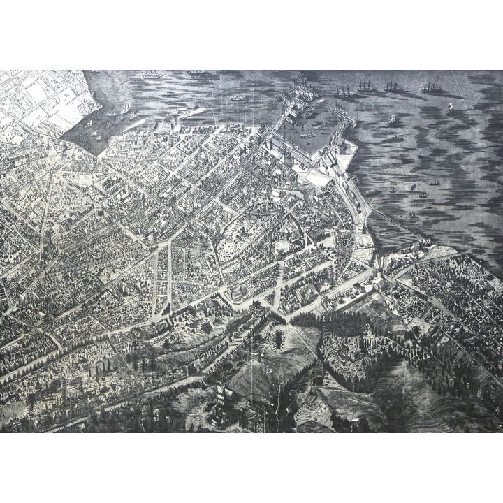 STEVENS, GEORGE TREACY - Bird's-eye view of central Auckland