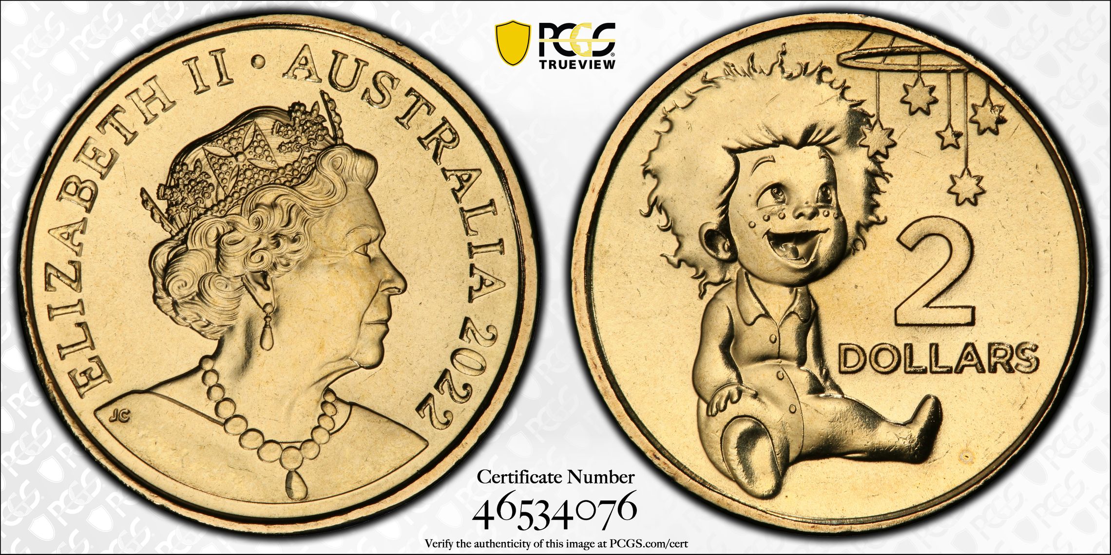 Indigenous Baby - Baby Set, Two Dollar, 2022, PCGS MS 68