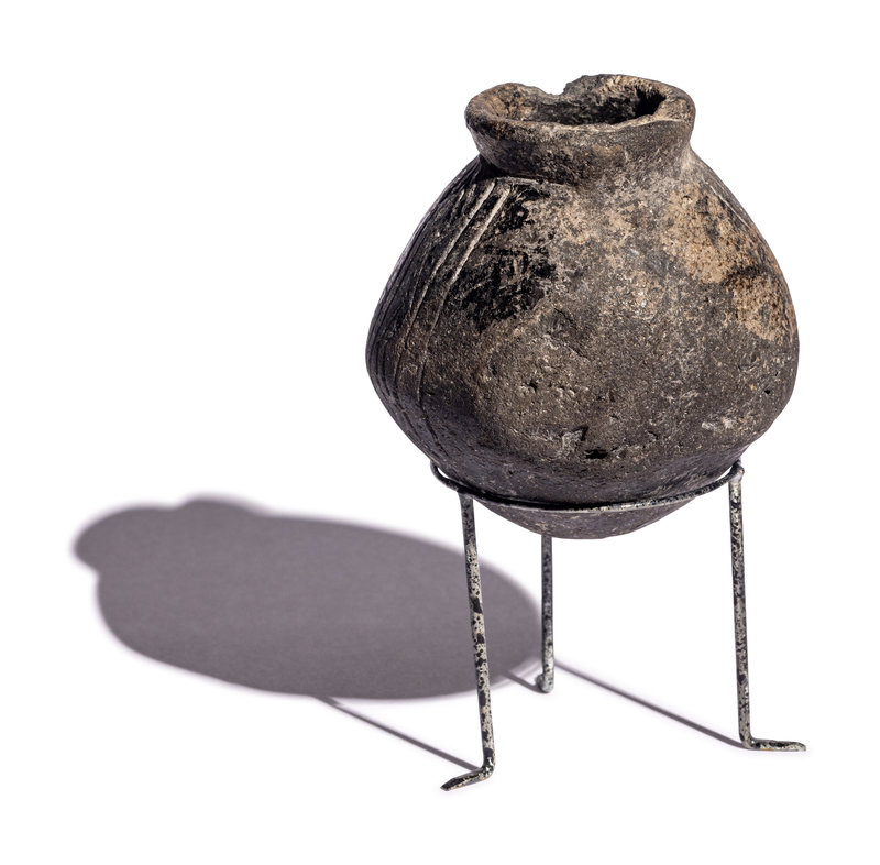 A Yortan Black-Ware Vessel
Height 3 13/32 inches (8.60 cm).