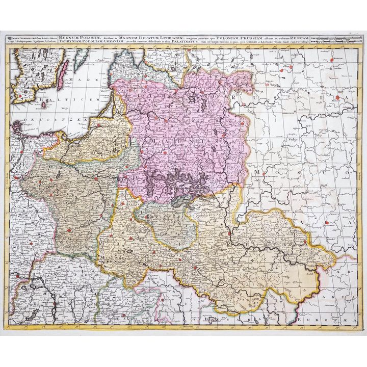 Gerard i Leonard Valck | Regnum Poloniae divisum in Magnum Ducatum Lithuaniae…