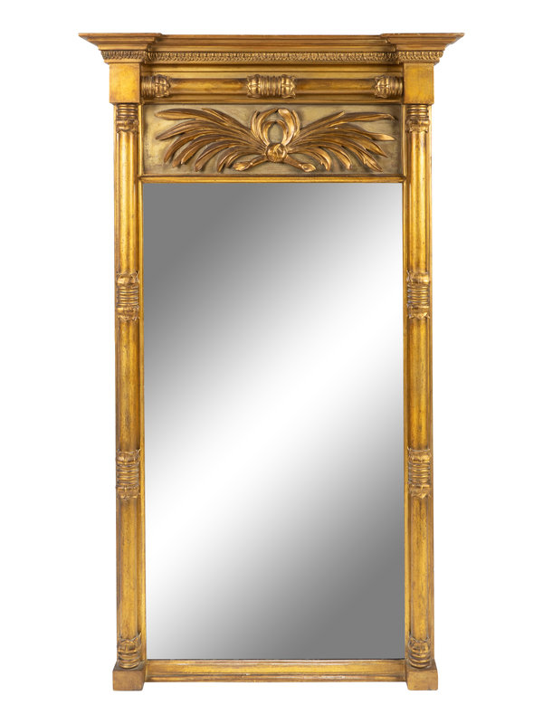 A Regency Gilt Wood Pier Mirror
Height 51 x 29 1/4 inches.