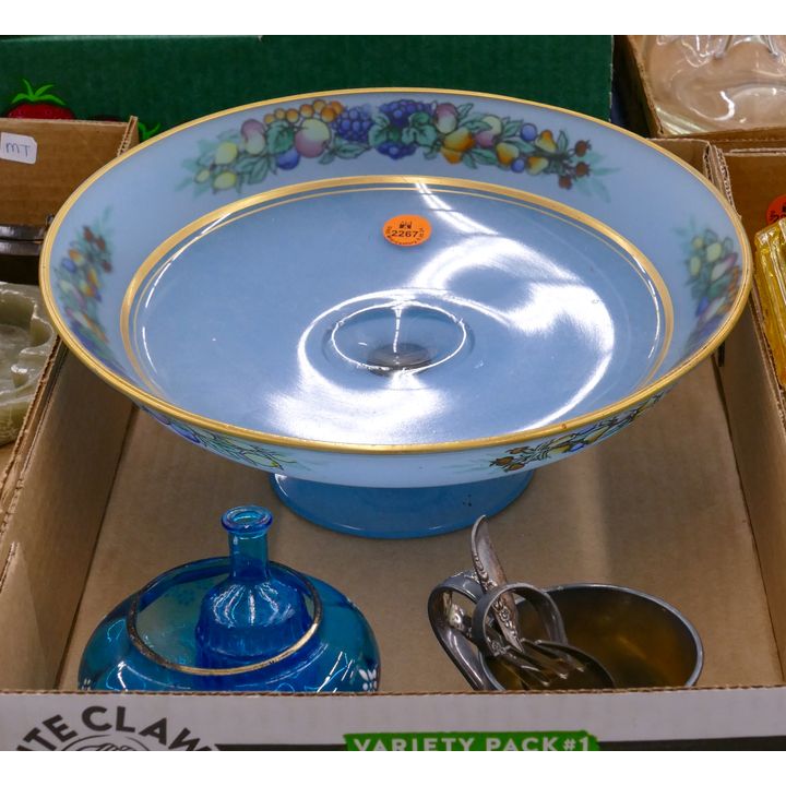 Box Art Deco Glass Compote etc.