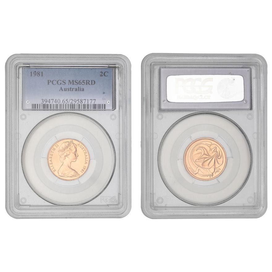 Elizabeth II, Two Cent, 1981, PCGS MS65RD