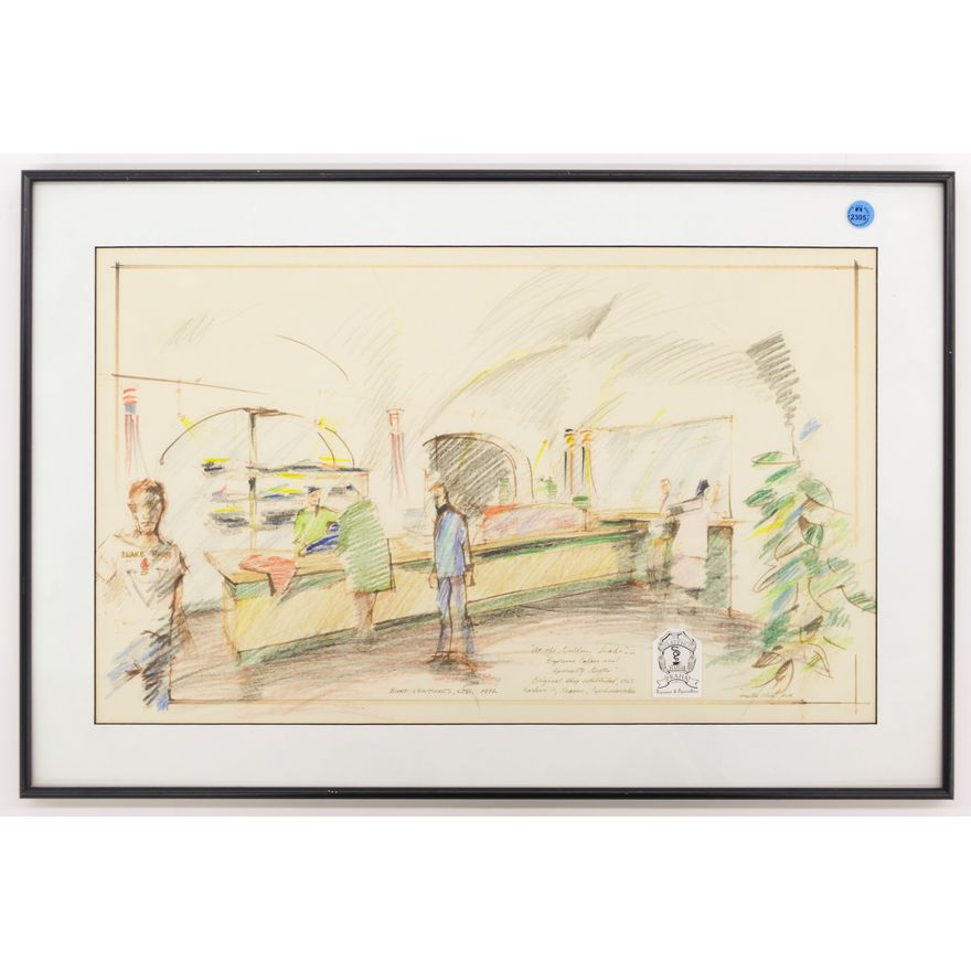 Martin Wolf ''At the Golden Snake'' 1992 Concept Drawing